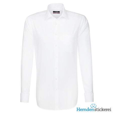 Seidensticker Hemd REGULAR 1/1 Arm Kent-Kragen Brusttasche Weiß
