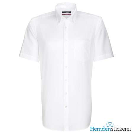 Seidensticker Hemd REGULAR 1/2 Arm Button-Down-Kragen Brusttasche Weiß